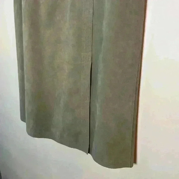 Vintage Ultra Suede Womens 14‎ Maxi Skirt Gray Corpcore Classiccore Careerchic - Picture 3 of 8
